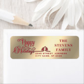 ミニマルモダンス金ゴールドスクリプトHappy Holidays ラベル (インサイチュ)