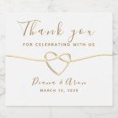 ミニマルモダンス金ゴールドス結婚クリプト スパークリングワインラベル (シングルラベル)