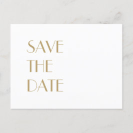 ミニマルモダンス金ゴールド結婚の救日付 案内ポストカード