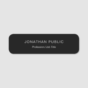 ミニマルモダンス黒エレガントテンプレート丸 名札