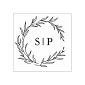 ミニマルモダンス黒結婚葉イニシャル ラバースタンプ (インプリント)