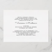 ミニマルモダンス1フォトグラッド発表 箔招待状 (裏面)