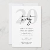 ミニマルモダンス20th誕生日パーティーへの招待 招待状 (正面)