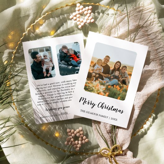 ミニマルモダンス3フォトクリスマスニュースレター シーズンカード