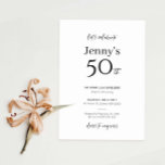 ミニマルモダンス50th誕生日パーティーへの招待 招待状<br><div class="desc">このミニマルタイポグラフィ50th誕生日パーティーの招待は、誕生日パーティーにモダン最適である。このシンプルデザインは、クラシックミニマルな白黒タイポグラフィと共にモダン感じす。任意の色でカスタマイズ可能保デザインとエレガント現状のまま、または独自のグラフィックとアートワークを追加してカスタマイズ。レイアウト、フォント、文字サイズの変更など、このデザインの高度なカスタマイズを行うには、上クリックの「」ボタカスタマイズンを使用してください。何か連絡質問があれば私に頼む！</div>