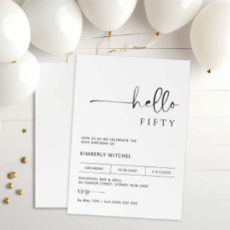 ミニマルモダンス50th誕生日パーティーへの招待 招待状