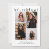 ミニマルモダンスArchシンプル5写真卒業 招待状 (裏面)