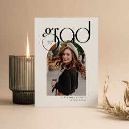 ミニマルモダンスArchシンプル5写真卒業 招待状