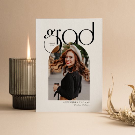 ミニマルモダンスArchシンプル5写真卒業 招待状