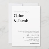 ミニマルモダンセリフフォント結婚式 招待状 (正面)