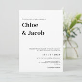 ミニマルモダンセリフフォント結婚式 招待状 (スタンド正面)