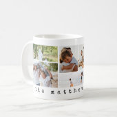 ミニマルモダンタイプライター家族の写真 コーヒーマグカップ (正面左)