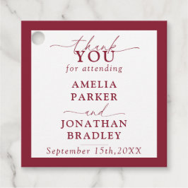 ミニマルモダンタイポグラフィウェディングレセプション フェイバータグ