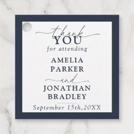 ミニマルモダンタイポグラフィウェディングレセプション フェイバータグ