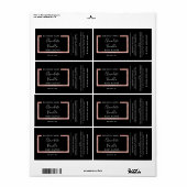 ミニマルモダンタイポグラフィバラ金ゴールドフレームラベル ラベル (フルシート)