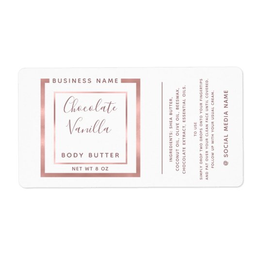 ミニマルモダンタイポグラフィバラ金ゴールドフレームラベル ラベル (正面)