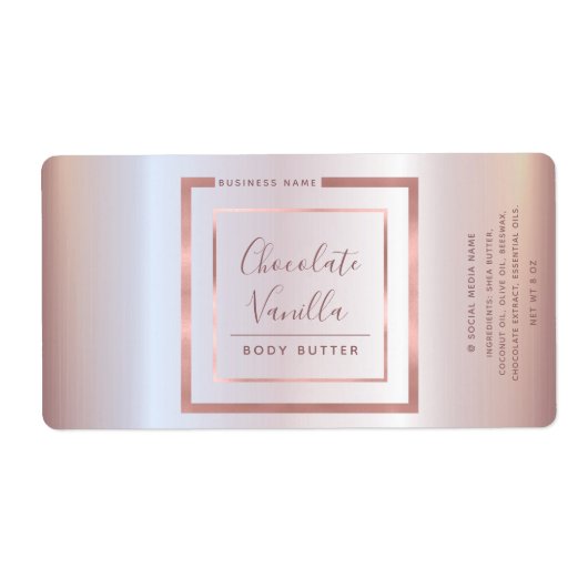 ミニマルモダンタイポグラフィバラ金ゴールドフレーム箔 ラベル (正面)