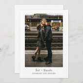 ミニマルモダンタイポグラフィフォトラブと サンキューカード (正面/裏面)