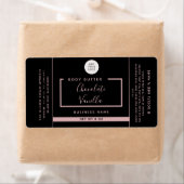 ミニマルモダンタイポグラフィブラックロゴ製品 ラベル (インサイチュ)