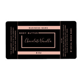 ミニマルモダンタイポグラフィブラック製品ラベル ラベル