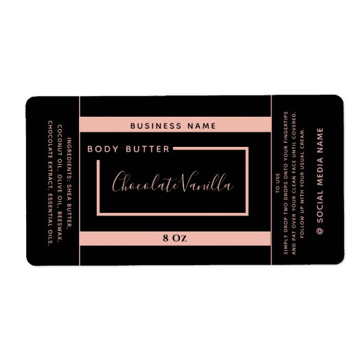 ミニマルモダンタイポグラフィブラック製品ラベル ラベル (正面)