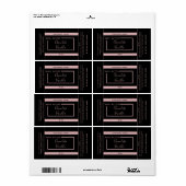 ミニマルモダンタイポグラフィブラック製品ラベル ラベル (フルシート)