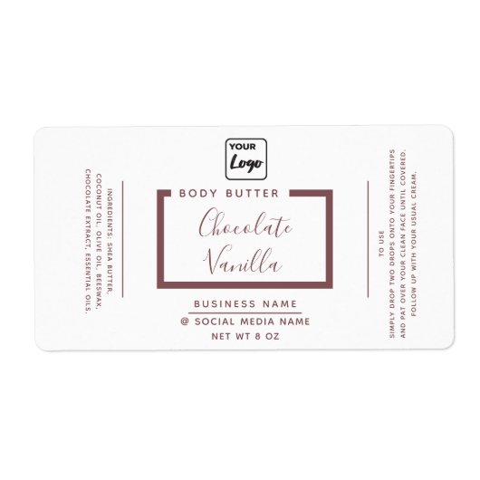 ミニマルモダンタイポグラフィホワイトロゴ製品l ラベル (正面)