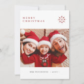 ミニマルモダンタイポグラフィメリーのクリスマス写真 シーズンカード (正面)