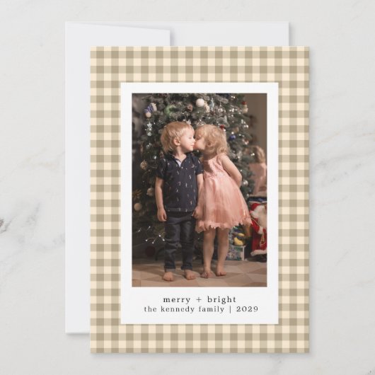 ミニマルモダンタイポグラフィメリークリスマスフォト シーズンカード (正面)