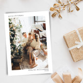 ミニマルモダンタイポグラフィメリークリスマスフォト シーズンカード