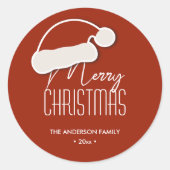 ミニマルモダンタイポグラフィメリークリスマス ラウンドシール (正面)