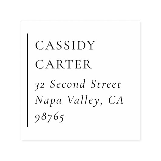 ミニマルモダンタイポグラフィ名と差出人住所 セルフインキングスタンプ (デザイン)