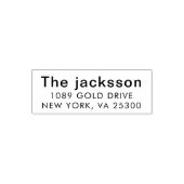 ミニマルモダンタイポグラフィ名差出人住所自己 セルフインキングスタンプ (デザイン)