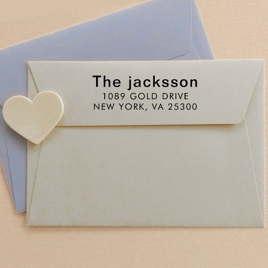 ミニマルモダンタイポグラフィ名差出人住所自己 セルフインキングスタンプ