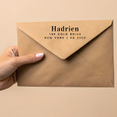 ミニマルモダンタイポグラフィ名差出人住所自己 セルフインキングスタンプ