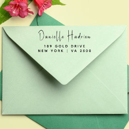 ミニマルモダンタイポグラフィ名差出人住所自己 セルフインキングスタンプ