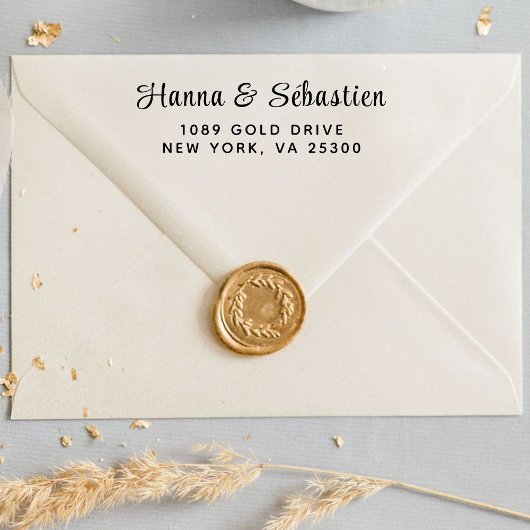 ミニマルモダンタイポグラフィ名差出人住所自己 セルフインキングスタンプ