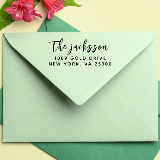 ミニマルモダンタイポグラフィ名差出人住所自己 セルフインキングスタンプ