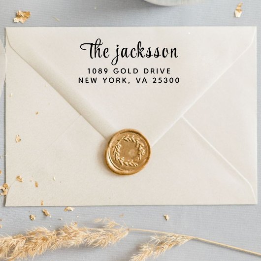 ミニマルモダンタイポグラフィ名差出人住所自己 セルフインキングスタンプ