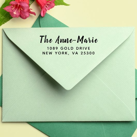 ミニマルモダンタイポグラフィ名差出人住所自己 セルフインキングスタンプ