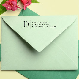 ミニマルモダンタイポグラフィ名差出人住所自己 セルフインキングスタンプ