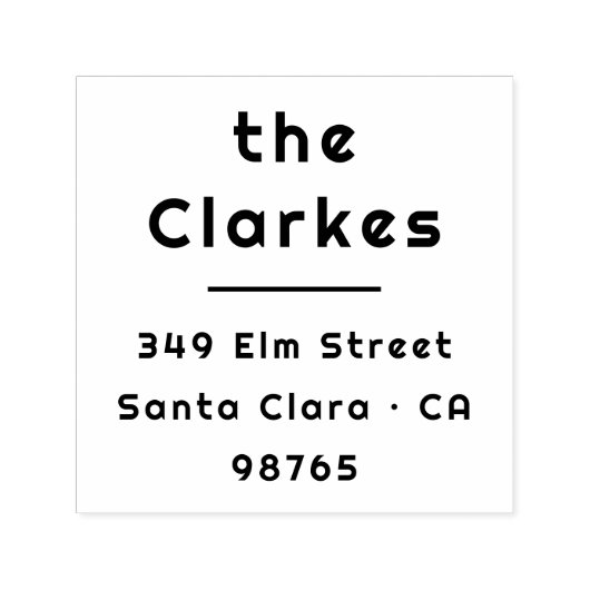 ミニマルモダンタイポグラフィ名差出人住所 セルフインキングスタンプ (デザイン)