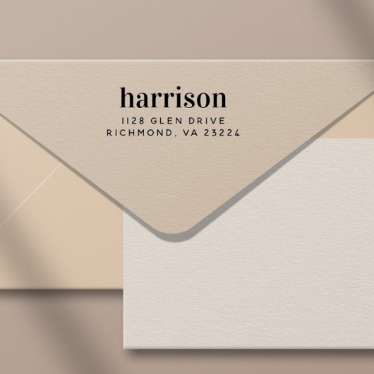 ミニマルモダンタイポグラフィ名差出人住所 セルフインキングスタンプ