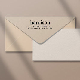 ミニマルモダンタイポグラフィ名差出人住所 ラバースタンプ