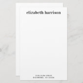 ミニマルモダンタイポグラフィ名差出人住所 便箋 (正面/裏面)