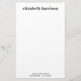 ミニマルモダンタイポグラフィ名差出人住所 便箋