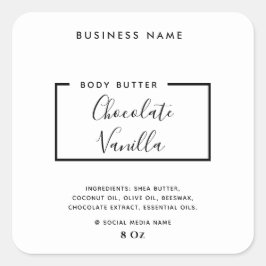 ミニマルモダンタイポグラフィ白製品 スクエアシール