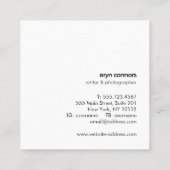 ミニマルモダンタイポグラフィ白黒 スクエア名刺 (裏面)