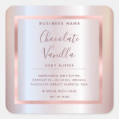 ミニマルモダンタイポグラフィ箔バラ金ゴールド枠 スクエアシール (正面)