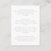 ミニマルモダンタイポグラフィ結婚の詳細 エンクロージャーカード (裏面)